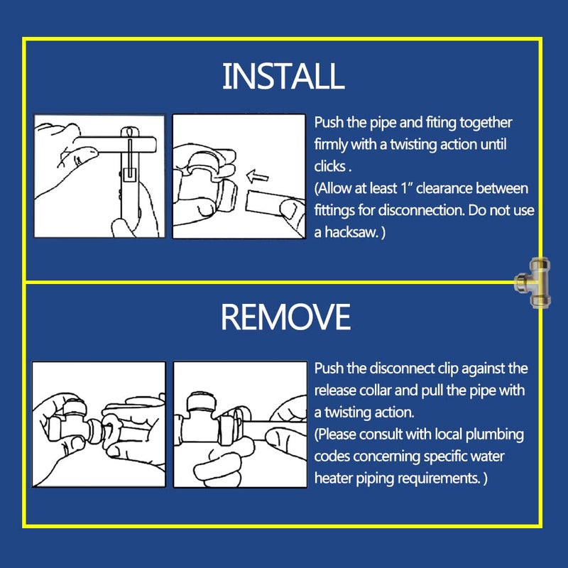 HQMPC Push Fit Angle Stop Valve 1/2" Push-fit x 3/8" OD Compression Brass Angle Stoped Valves Shut Off Valve Angel Valves Compression And Pex Connect No Pb(6 Pack) - Image 2